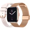 Image de ECHO Rainbow Nano - Montre Connectée Femme AMOLED 1.83'' Or Rose - Appel Bluetooth/Sans fil & Capteurs Santé - Modes sport avec coach - 2 Bracelets Métal & Gomme - Mini, légère & étanche - Android/Ios