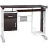 Image de HOMCOM Bureau d'Ordinateur, Tablette Coulissante 100x52x75 cm Noyer Foncé