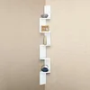 Image de HOMCOM Étagère d'angle Murale à 5 Niveaux Hauteur 120 cm en Bois Blanc