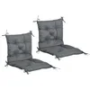 Image de Outsunny Lot de 2 Coussins de Chaise d'extérieur, Galette de Chaise avec Attaches, Coussins de Jardin pour terrasse ou Balcon, 98 x 50 x 8 cm, Gris