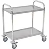 Image de HOMCOM Desserte de Cuisine Chariot roulettes 90,5 x 50,5 x 88,2 cm Chromé