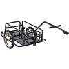 Image de HOMCOM Remorque vélo remorque de Transport pour vélo 70 L 155L x 71,5l x 77H cm poignée Barre d'attelage Universelle Pliable Acier Charge Max. 40 Kg Noir