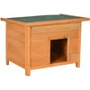 Image de PawHut Niche pour Chien Chat en Bois sur Pied 85 x 58 x 58 cm Marron Vert