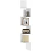 Image de HOMCOM Étagère d'angle Murale Zigzag 20L x 20l x 126H cm Blanche
