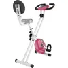 Image de HOMCOM Vélo d'Appartement Pliable Magnétique Cardio-training - Sport Maison avec 8 Niveaux de Résistance et Roulettes - Silencieux Home Trainer avec Capteur de Pouls pour Fitness Homme et Femme, Rose