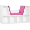 Image de HOMCOM Bibliothèque Banc 2 en 1 avec Coussins Siège 102 x 30 x 61 cm Rose