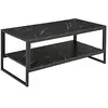 Image de HOMCOM Table Basse Style Moderne avec 2 Étagères 106 x 50 x 47 cm Noir