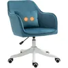 Image de HOMCOM Chaise de Bureau Velours Fauteuil Bureau massant Coussin Lombaire intégré Hauteur réglable pivotante 360° Bleu