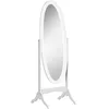 Image de HOMCOM Miroir à Pied Ovale Shabby Chic 48L x 46l x 147H cm Blanc