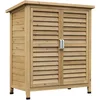 Image de Outsunny Armoire de Jardin abri Jardin Remise pour Outils sur Pied dim. 87L x 46,5l x 96,5H cm étagère Portes persiennes Toit bitumé Jaune
