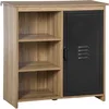 Image de HOMCOM Buffet Industriel - Meuble de Rangement sur Pied 3 Niches Noir