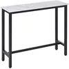 Image de HOMCOM Table de Bar Mange-Debout 120x40x100cm Châssis Piètement Acier Noir