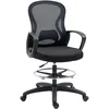 Image de Vinsetto Chaise Bureau Ergonomique, Fauteuil de Bureau avec Repose-Pieds et accoudoirs, Chaise à Dessin en Maille, Hauteur réglable, Soutien Lombaire, pivotant 360°, pour Studio, Noir