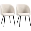 Image de HOMCOM Lot de 2 Chaises de Salle à Manger 55 x 62 x 80 cm Beige Noir
