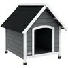 Image de PawHut Niche pour Chien extérieure en Bois, Maison Chien avec Plancher Amovible, Pieds en Plastique réglables en Hauteur, Niche Chien extérieure, pour Chiens de Taille Moyenne, 75 x 88 x 82 cm, Gris