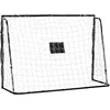 Image de HOMCOM But de Football - Cage de Foot - But d'entrainement dim. 186L x 62l x 123H cm - châssis métal Filet PE - piquets & Outil Inclus - Noir Blanc