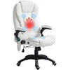 Image de Vinsetto Fauteuil de Bureau massant et Chauffant, Chaise de Bureau, Chaise Ergonomique avec Hauteur réglable, Dossier inclinable, pivotant à 360° Tissu en Polyester (Blanc, Velours Teddy)