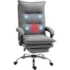 Image de Vinsetto Fauteuil de Bureau massant et Chauffant, Chaise de Bureau, Chaise Ergonomique avec Hauteur réglable, Dossier inclinable et télécommande Filaire, pivotant à 360°, Tissu en Microfibre, Gris