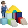 Image de HOMCOM Parcours motricité bébé 11PCS, Module motricité bébé en Mousse EPE avec Housse en revêtement synthétique, Blocs Mousse de Construction, Jouets éducatifs pour Enfants de 1-3 Ans, Multicolore