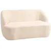 Image de HOMCOM Canapé 2 Places canapé en Tissu Bouclette 142 cm avec Dossier et Assise incurvés, entièrement compressé, Sofa Moderne pour Chambre, Appartement, Petit Espace, Aucun Assemblage requis, Beige