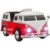 Image de AIYAPLAY Voiture électrique Enfant Volkswagen T1 sous Licence Officielle, véhicules électriques 12 V avec 2 Moteurs, démarrage Doux, Lecteur MP3, phares LED et klaxon, Rouge