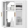 Image de HOMCOM Armoire Murale de Salle de Bain Métale, 40 x 14 x 50 cm, Blanc