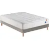 Image de EPEDA Beau Dormir 1620, Sommier 2x80 ferme Taupe + Pieds BEAUDOR-E-1620D-TAU