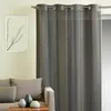 Image de Homemaison - Voilage Fantaisie à Rayures Verticales Tissées - Polyester - Transparent et Tamisant pour Fenêtre - Prêt à Poser avec  illets - 155 x 260 cm - Gris Clair
