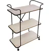 Image de HOME DECO FACTORY - HD6173 Desserte Indus 3 Niveaux en Bois et Métal - Conçue pour Cuisine ou Salon - Design Moderne sur roulettes - Dimensions 62 x 30 x 83,5 cm - Couleur Beige Noir