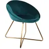 Image de HOME DECO FACTORY The Fauteuil Siege Salon Salle A Manger Karl Velours Bleu, 64 X 62,5 X 74 cm, Hd6274