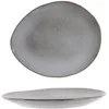 Image de HOME DECO FACTORY - KA3752, Assiette Plate en Céramique Grès Galet, Design Naturel et Zen, Compatible Lave-Vaisselle et Micro-Ondes, Petit Modèle, H2 x 18 x 22 cm, Gris