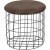 Image de HOME DECO FACTORY - HD7135, Pouf Gigogne en PU Marron, Conçu pour Votre Salon, Design élégant et Pratique, Dimensions : Grand 38x38xH37 cm, Petit 33x33xH32 cm, Couleur Marron
