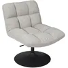 Image de HOME DECO FACTORY Fauteuil Pivotant Reglable Siege Salon Salle À Manger Bois Tissu Gris Hd7149 80 X 79,5-89,5 X 65 cm