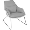 Image de HOME DECO FACTORY - HD7170 Fauteuil Tissu Contemporain - Salon et Chambre - Assise Confortable - Design Moderne - Dimensions 74 x 88 x 90 cm - Gris Clair