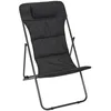 Image de HOME DECO FACTORY - HD7255 Transat Pliant Corfou Noir, Design Ergonomique, Confort Optimal, Facilité de Transport, Résistant aux Intempéries, pour Jardin Terrasse Plage, 82x56x93cm, Noir