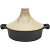 Image de COOK CONCEPT - KC25801, Tajine en Fonte d'Aluminium Ronde Antiadhésif, Compatible Induction, Conçu pour Cuisson Lente, Plat de Cuisson Pratique, 28 cm, Noir/Beige