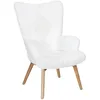 Image de HOME DECO FACTORY - Fauteuil Helsinki Patchwork - Mobilier D'Assise Confortable - Idéal pour Salon ou Bureau - 65 x 100 x 74 cm - Hauteur Assise 24 cm - Couleur Blanc Beige Marron - Modèle Helsinki