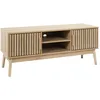 Image de HOME DECO FACTORY Meuble TV Bas Klaus Natural Crush Contemporain Beige