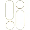 Image de HOME DECO FACTORY - HD0110 Miroirs Décoratifs Ovales Dorés - Lot de 4 - Élégants et Polyvalents - pour Salon, Chambre ou Salle de Bain - 30x40 cm - Couleur Or