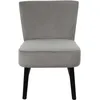 Image de HOME DECO FACTORY - Fauteuil Crapaud Giulia Lounge Edition - Mobilier Assise Canapé et Fauteuil - 55 x 76 x 63 cm - Hauteur Assise 45 cm - Gris - Modèle Giulia
