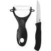 Image de COOK CONCEPT - KD31181 Coffret Couteau Céramique 12.5 cm et Éplucheur Ergonomique - Conçu pour Cuisine Pratique - Tranchant Précis - Facile à Nettoyer - Couleur Noir