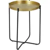 Image de HOME DECO FACTORY Table d'Appoint en Métal Martelé Alia 35 cm Doré et Noir