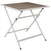 Image de HOME DECO FACTORY - HDO0222, Table Métal Blanc Effet Bois Modèle Barcelone, Table Salon de Jardin, Mobilier, Mobilier d'Extérieur, Table d'Extérieur, 70x71x70 cm, Beige