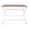 Image de TABLE METAL BLANC EFFET BOIS BARCELONE 110X70 M2