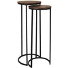 Image de HOME DECO FACTORY - HD0289 Lot de 2 Sellettes Gigognes - Collection Softness - Mobilier Table et Bureau - Dimensions 32,5x80x32,5 cm - Couleur Noir Marron