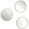 Image de HOME DECO FACTORY - HD0381, Miroir décoratif doré, Design Moderne et élégant, Conçu pour Salon, Chambre ou Salle de Bain, Lot de 3, diamètre 26 cm, Couleur Or