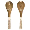 Image de HOME DECO FACTORY - KA0574 Couvert à Salade Manguier Dune Terracotta, Design Naturel, Accessoire Pratique pour Tous Repas, Taille 30 cm, Marron, Blanc, Orange