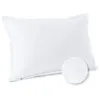 Image de Taie d'oreiller ergonomique unie en coton 57 fils - collection permanente blanc 43 x 63 cm