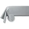 Image de Taie de traversin unie en percale de coton gris 43 x 186 cm