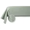 Image de Taie de traversin unie en percale de coton vert 43 x 186 cm